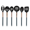 Fashionable Navy 6 Pieces Nylon Kitchen Utensils Set with 2 in 1 Ladle