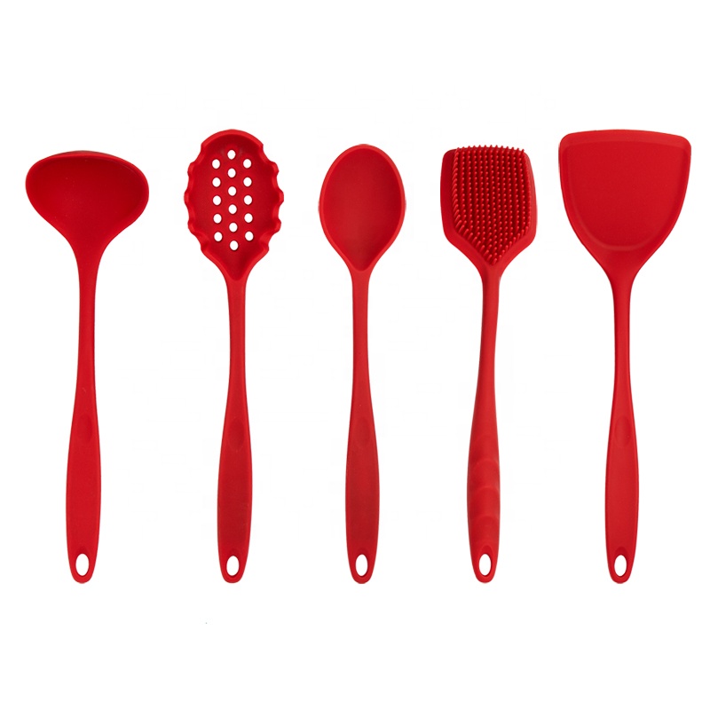 Wholesale Silicone Ladle, Spoon, Pasta Server, Turner, Brush Kitchen Utensils Set 