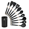 Wholesale Silicone Kitchen Utensils Set with Gold Electroplate