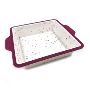 Silicone Brownie Pan Professional Non-Stick Square Silicone Cake Pan for Baking Oven Dish Bakeware Silicone Steel Frame