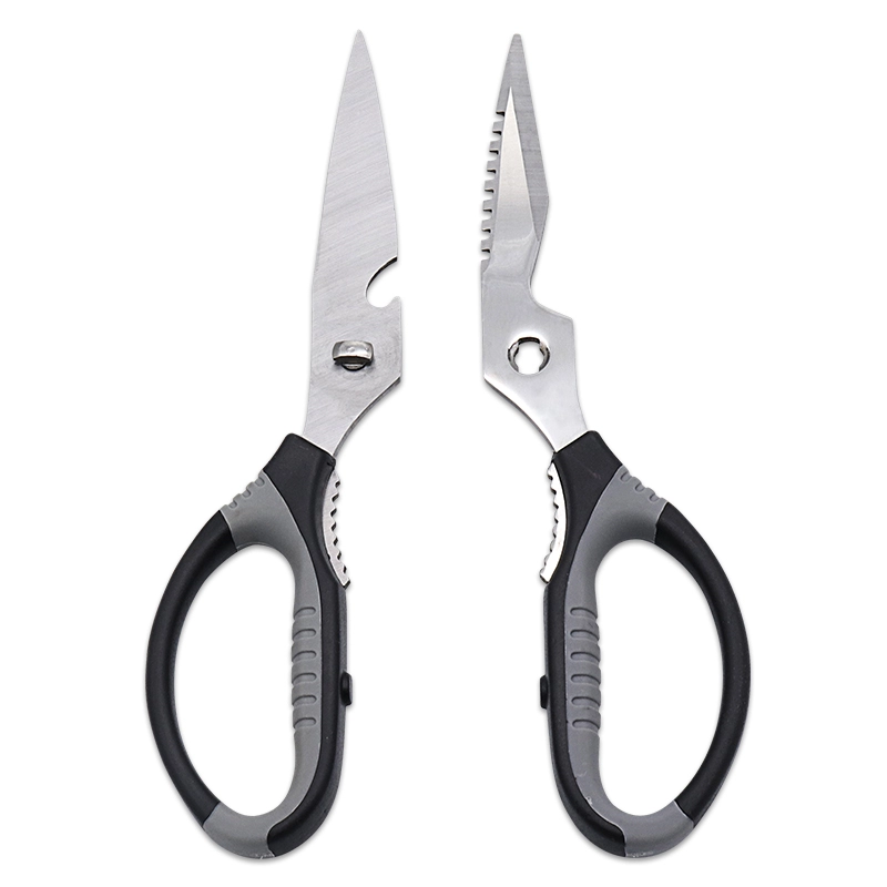 6 in 1 Japanese Stainless Steel Multi-function Tpr Handle Houseware Shears Meat Cutting Heavy Duty Separable Kitchen Scissors