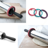 Adjustable Rolling Pin with Thickness Rings- Stainless Steel French Dough Roller