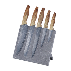 Kitchen King Wooden Coated Pp Handle 6 Pcs Chef Knife Set with Magnetic Stand