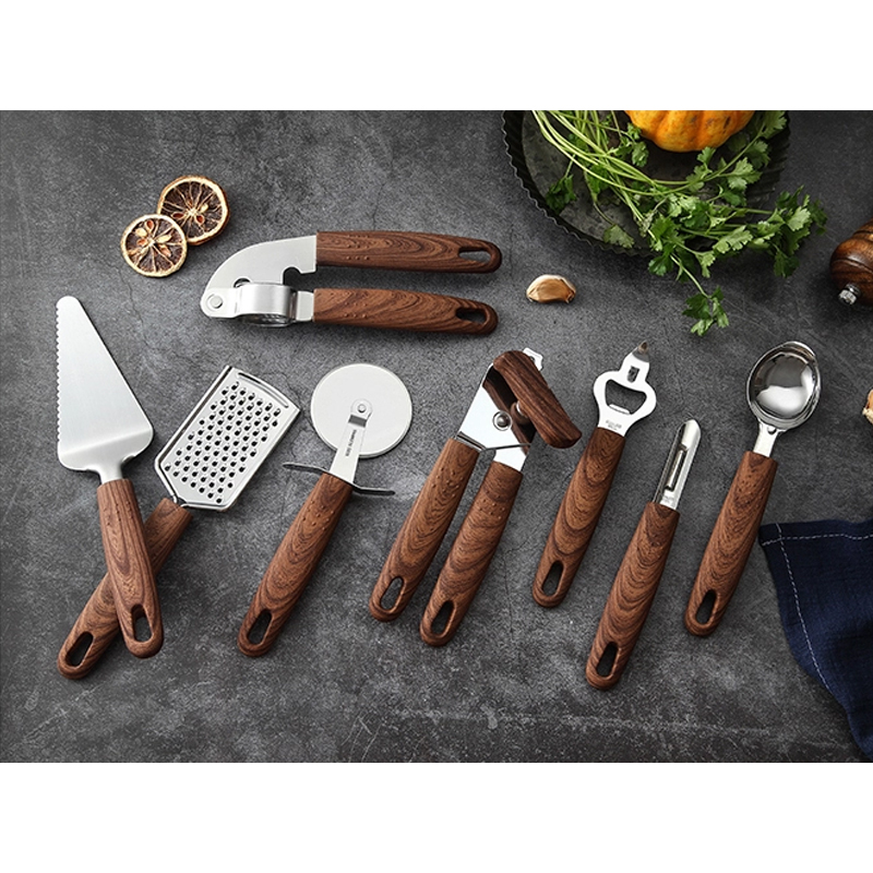Stainless Steel Kitchen Tools Review - Wood Grain Handle Kitchen Tools